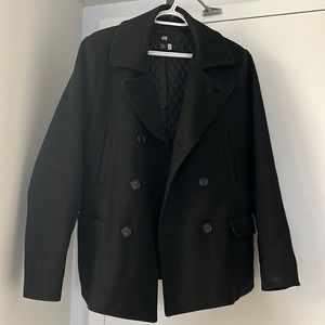 H&M Short Black Coat. Size Medium